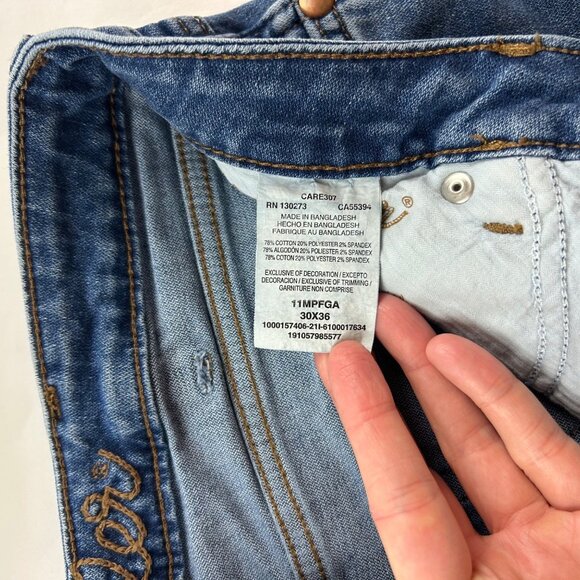 LONG Wrangler Blue Stretch Denim High Rise Extreme Flare Jeans 30 - Picture 4 of 7